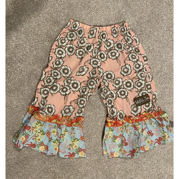 Matilda Jane Serendipity Size 4 Strawberry Bloom Ruffles Wide Leg Pant - Picture 2 of 5